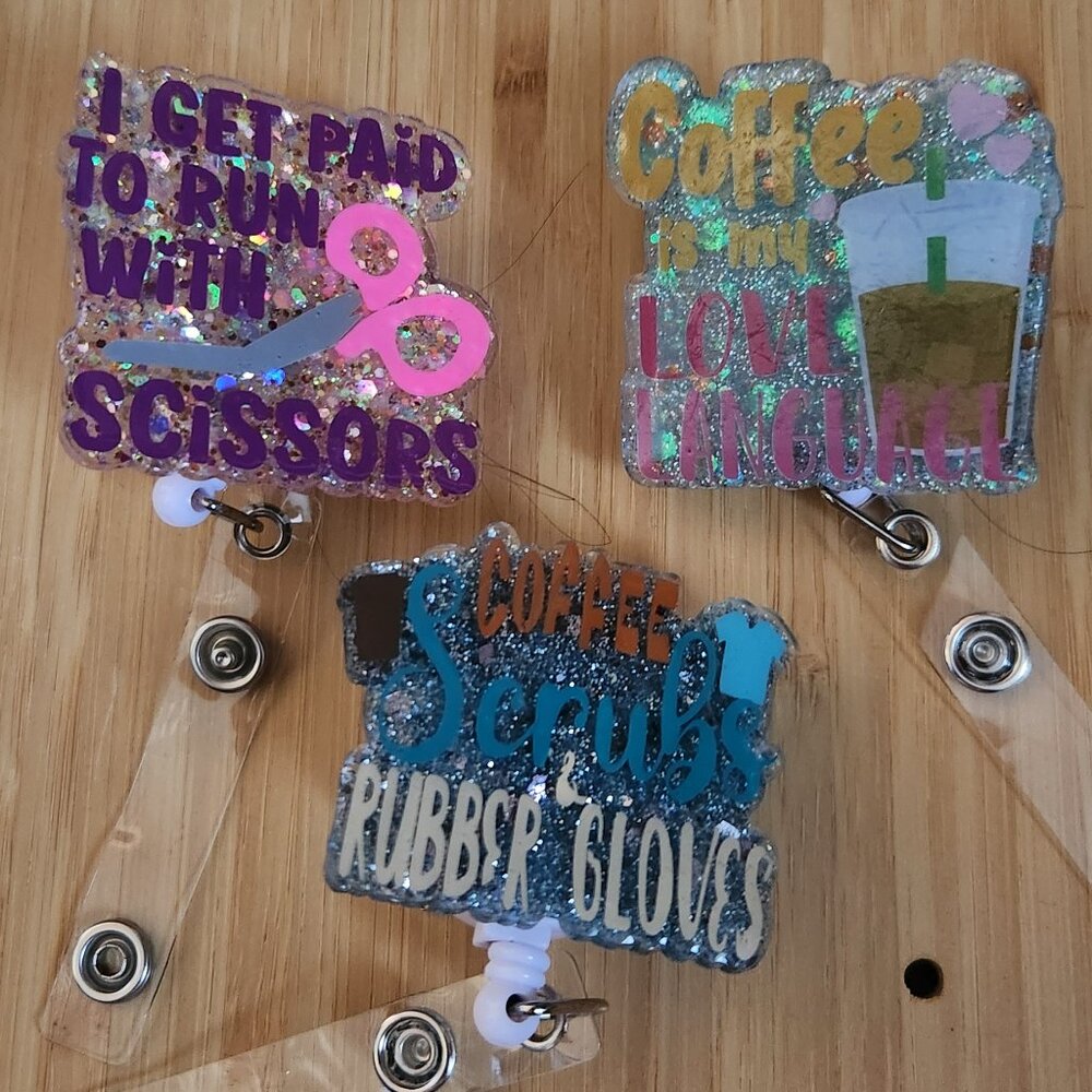 Funny saying badge reels